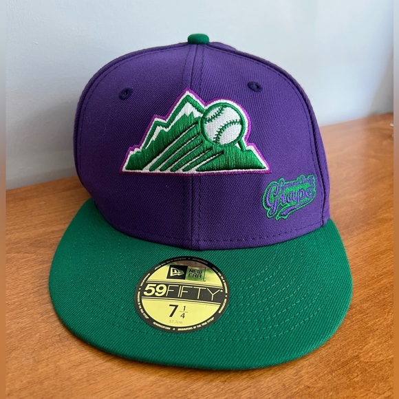 59Fifty Baseball Hat Colorado Rockies Big League Chew Ground Ball Grape 7 1/4 - Picture 1 of 13